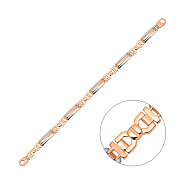 Мужской браслет из красного и белого золота (арт. 325540кб)