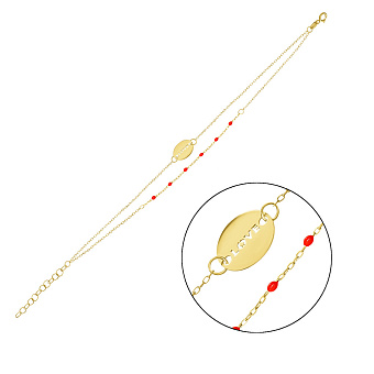 Фото Браслет «Love» з жовтого золота з емаллю (арт. 324878/10жек)