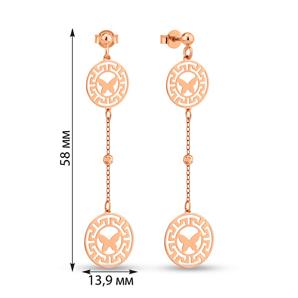 Серьги Олимпия из красного золота (арт. 1091560) – изображение 4