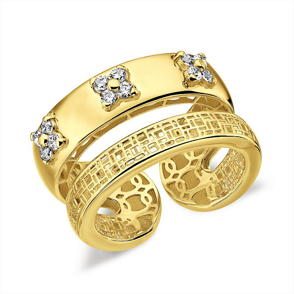 Золота каблучка з фіанітами Francelli (арт. е156651ж) – зображення 1