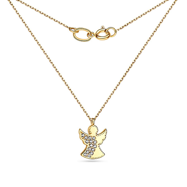 Колье из желтого золота «Ангел» с фианитами (арт. 350888ж) – изображение 2