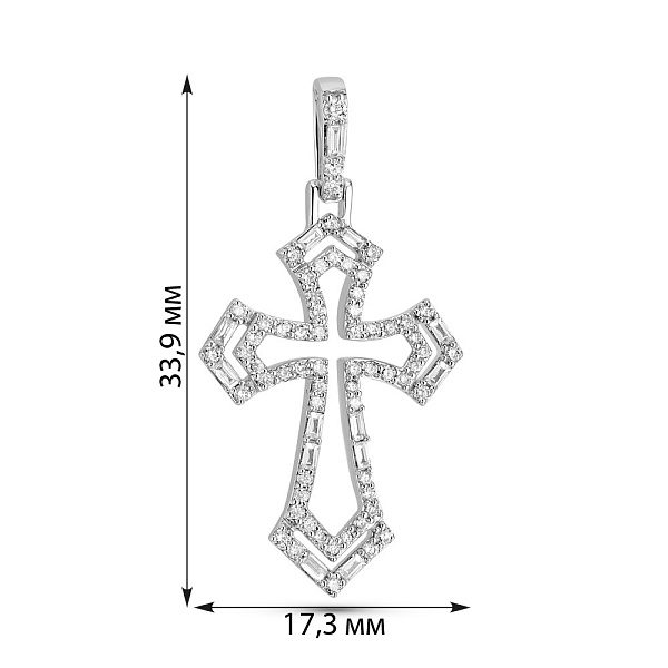 Крестик из белого золота с бриллиантами (арт. П341675050б) – изображение 4