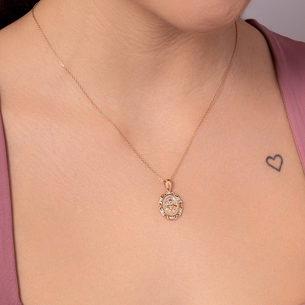 Золотая ладанка-иконка Божья Матерь Владимирская (арт. 440616) – изображение 2