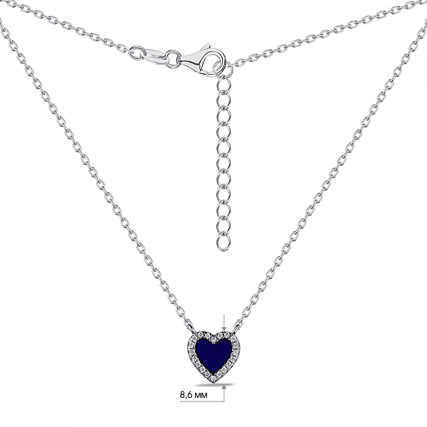 Колье из серебра Сердце с ониксом и фианитами (арт. 7507/709ос) – изображение 3