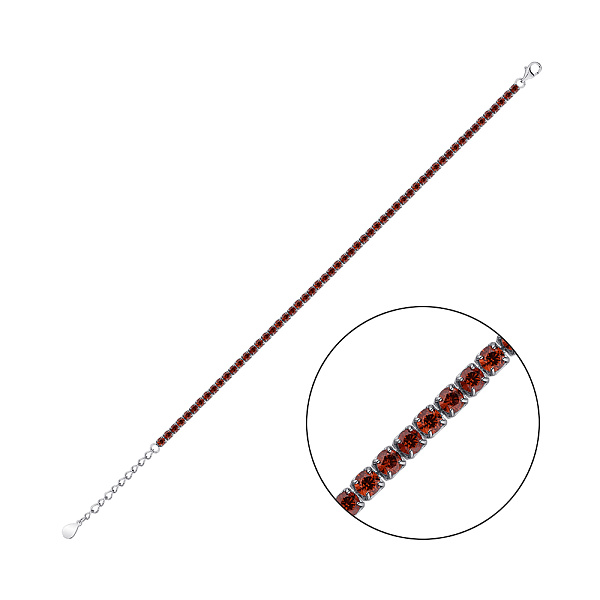 Срібний тенісний браслет з альпінітами (арт. 7509/1218/2акр) – зображення 1