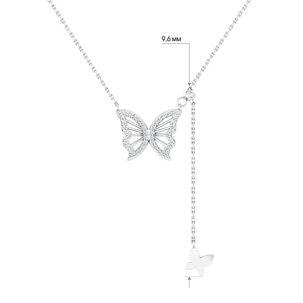 Золоте кольє Метелик з діамантами (арт. Ц011765010б) – зображення 3