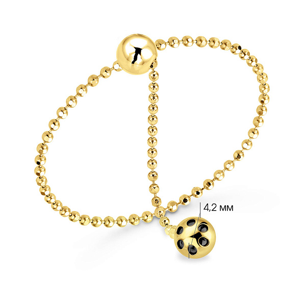 Каблучка Fly з жовтого золота з ланцюжком (арт. 155780/1ж) – зображення 4