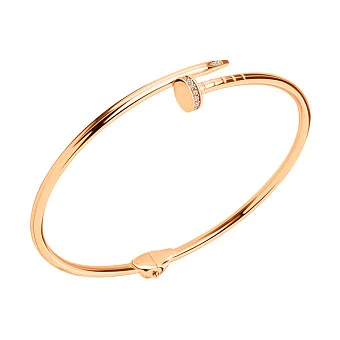 Золотой браслет «Гвоздь» с фианитами (арт. 324145)