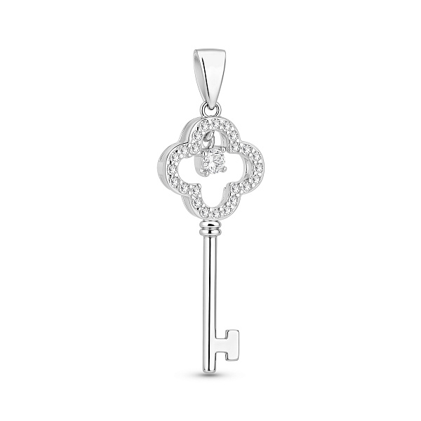 Серебряная подвеска ключ с фианитами (арт. 7503/4767) – изображение 1