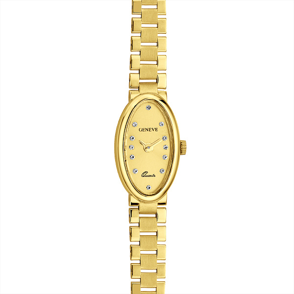 Золотые кварцевые часы с фианитами (арт. 260289жж) – изображение 2