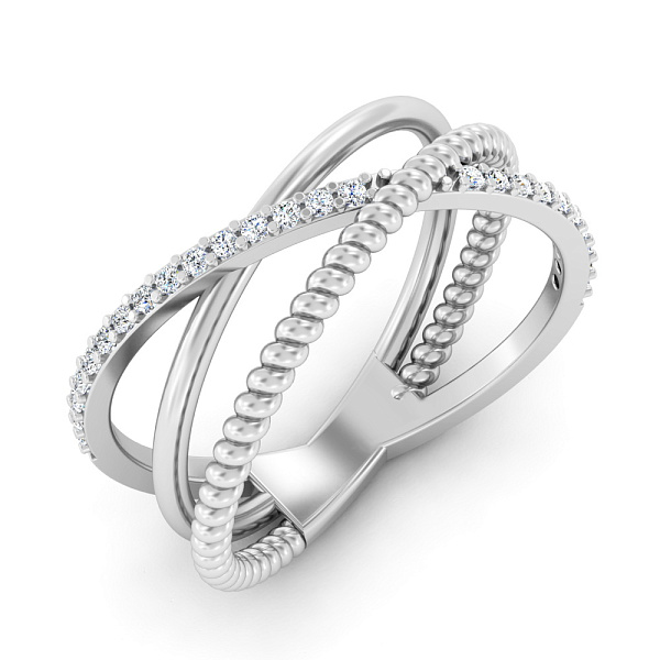Кольцо из белого золота с бриллиантами (арт. К011449010б) – изображение 1