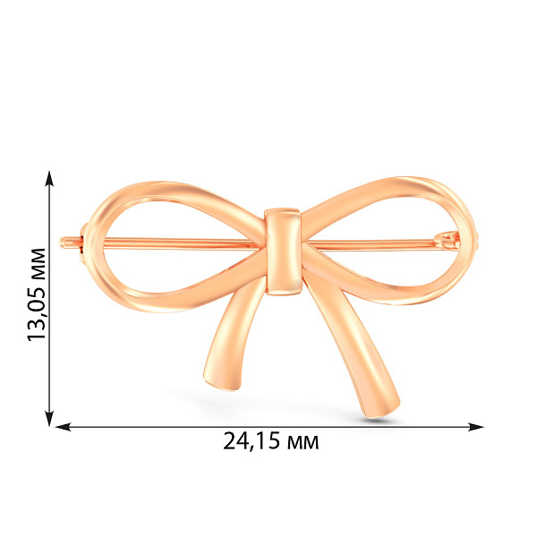 Золота брошка Бантики  (арт. 360254) – зображення 4