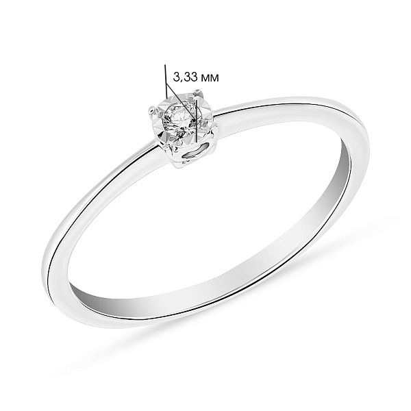 Каблучка золота з діамантом (арт. К341122005б) – зображення 2