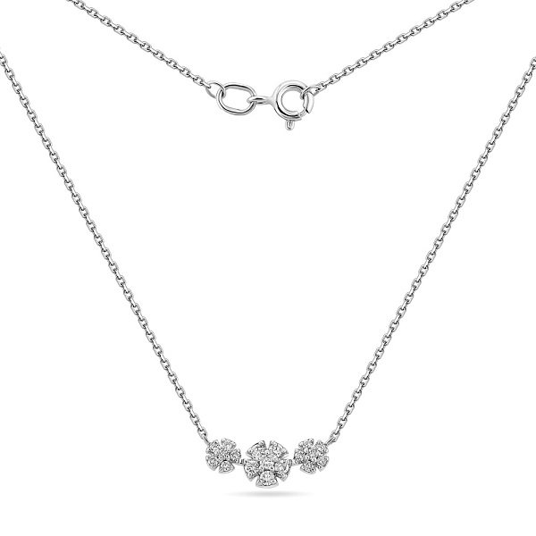 Кольє з білого золота з діамантами (арт. Ц011675010б) – зображення 2