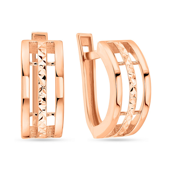 Серьги из золота с алмазной гранью (арт. 103819а) – изображение 1