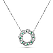 Золоте кольє зі смарагдами і діамантами (арт. 7192089202и)