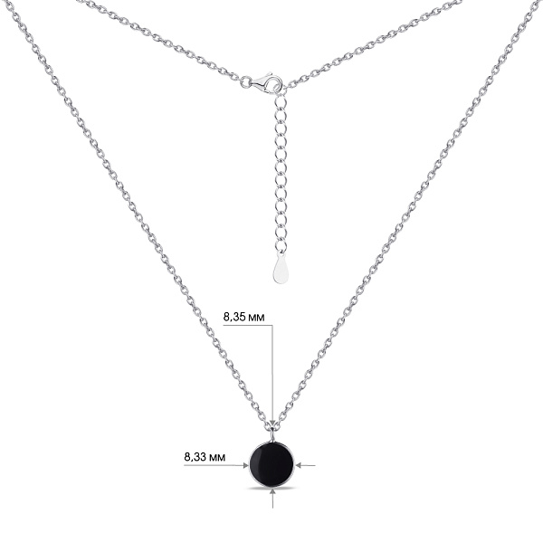 Колье из серебра с черной эмалью (арт. 7507/1180еч) – изображение 3