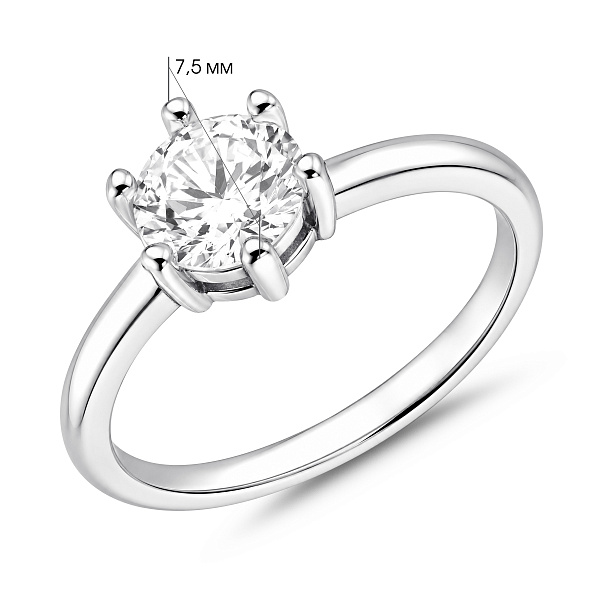 Серебряное кольцо с фианитом (арт. 7501/3025) – изображение 3