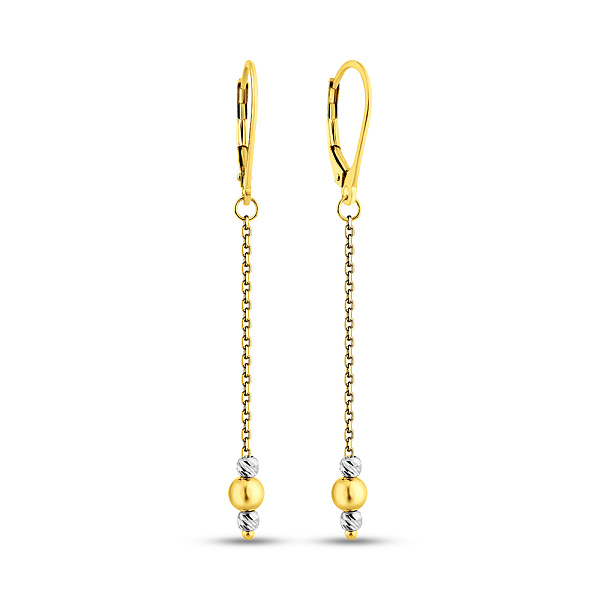 Серьги-подвески из желтого и белого золота (арт. 1091270жб) – изображение 1