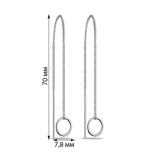 Серьги-протяжки из серебра (арт. 7502/С2/1225А) – изображение 2