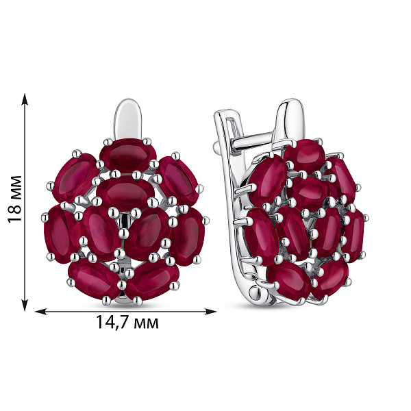 Серебряные серьги с рубинами (арт. 7502/2073550Р) – изображение 2