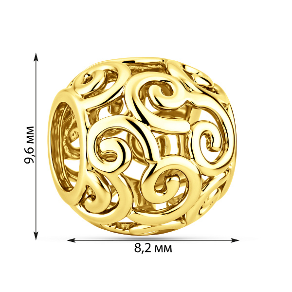 Золотой шарм бусина (арт. 440389ж) – изображение 2