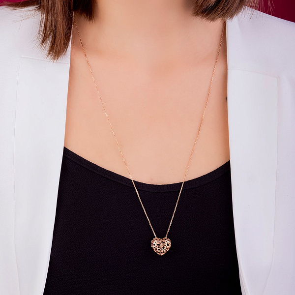 Кольє Серце з червоного золота (арт. 360209) – зображення 6