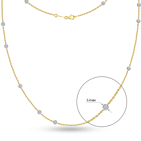 Колье из желтого и белого золота с фианитами (арт. 352558жб) – изображение 3