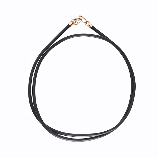 Ювелірний шнурок з каучуку з золотим замком (арт. 360031) – зображення 1