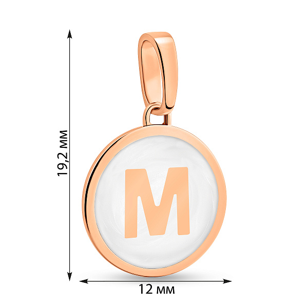 Кулон из красного золота Буква М (арт. 440989еп) – изображение 3