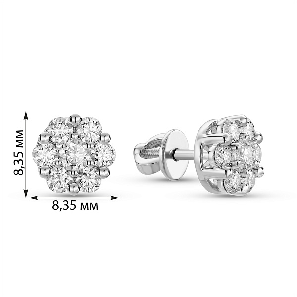 Золоті сережки-пусети з діамантами (арт. Т011442100б) – зображення 6