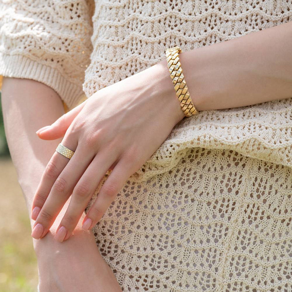 Золотий широкий браслет Francelli (арт. 326136ж) – зображення 4