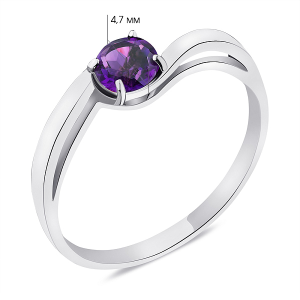 Срібна каблучка з аметистом (арт. 7501/544Акп) – зображення 2