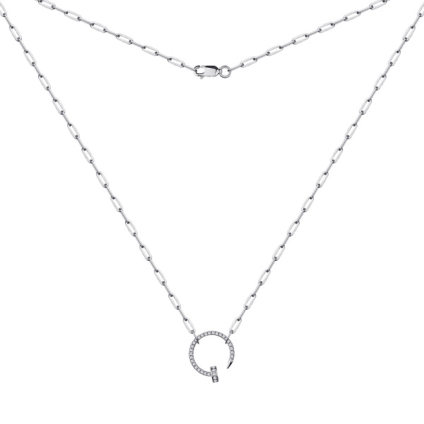 Колье из серебра "Гвоздь" с фианитами (арт. 7507/1278) – изображение 2