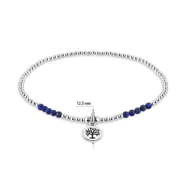 Серебряный браслет с синим ониксом (арт. 7509/3942ос) – изображение 2