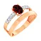Кольцо золотое с гранатом и фианитами (арт. 141134Пк) – изображение 1