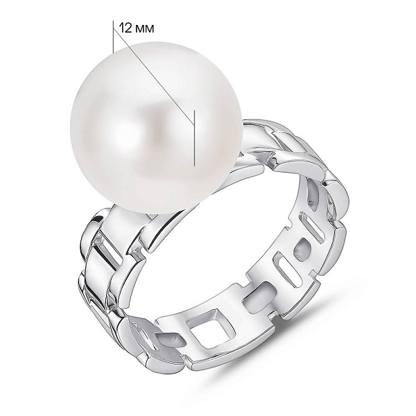 Серебряное кольцо с жемчугом (арт. 7501/2185130жб) – изображение 2