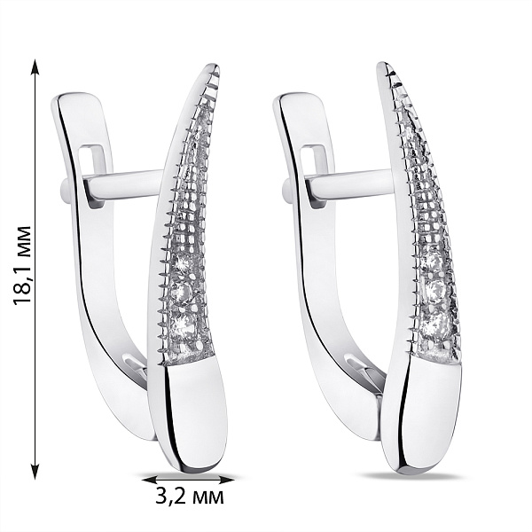 Серьги из серебра с фианитами  (арт. 7502/С2Ф/186) – изображение 2