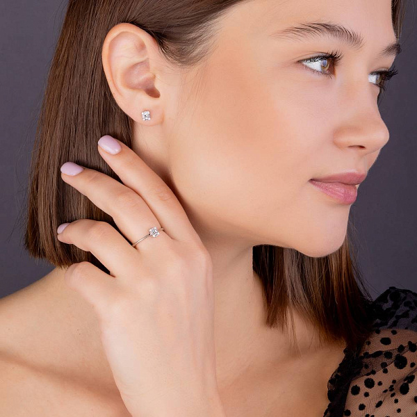 Золотое кольцо с бриллиантами (арт. К341374010б) – изображение 4