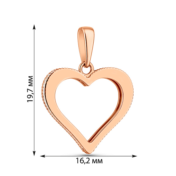 Золота підвіска Серце з фіанітами (арт. 440445) – зображення 4