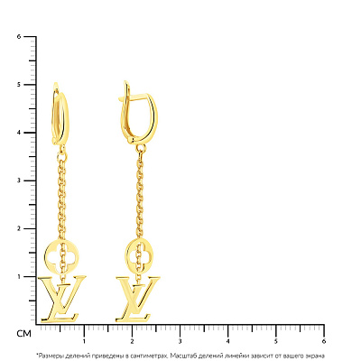 Золотые серьги с длинными подвесками  (арт. 106501ж)