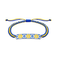 Браслет на шелковой нити с серебряной вставкой (арт. 7309/А046гжегжбрю)