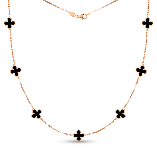 Колье из красного золота с эмалью (арт. 352870/10еч) – изображение 2