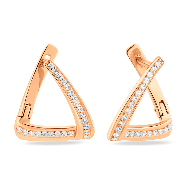 Золотые серьги с фианитами (арт. 2107949101) – изображение 1