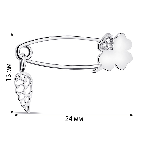 Булавка зі срібла з підвіскою (арт. 7511/Бр2Ф/034) – зображення 2