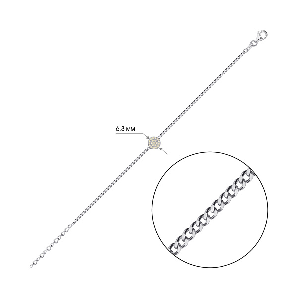 Браслет из серебра с россыпью камней (арт. 7509/3656аж) – изображение 2