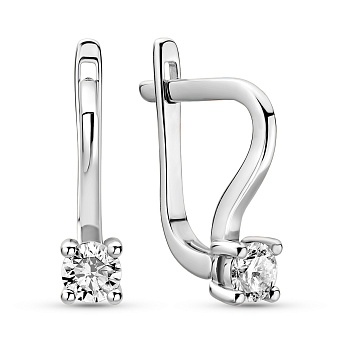 Фото Сережки з білого золота з діамантами (арт. С011319030б)