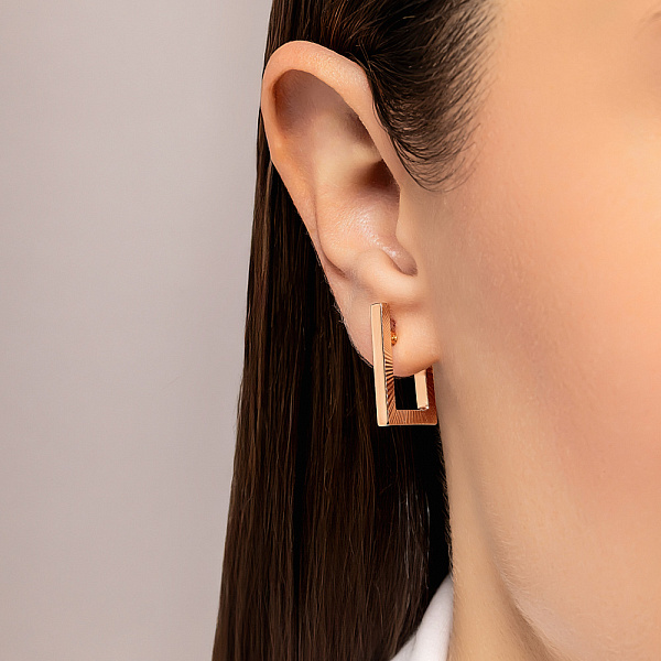 Золотые серьги без камней (арт. 1091927а) – изображение 3