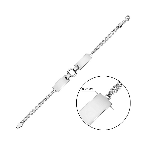 Браслет золотий в білому кольорі металу (арт. 323836б) – зображення 2