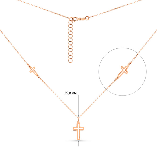 Кольє з червоного золота без каміння (арт. 352808) – зображення 3